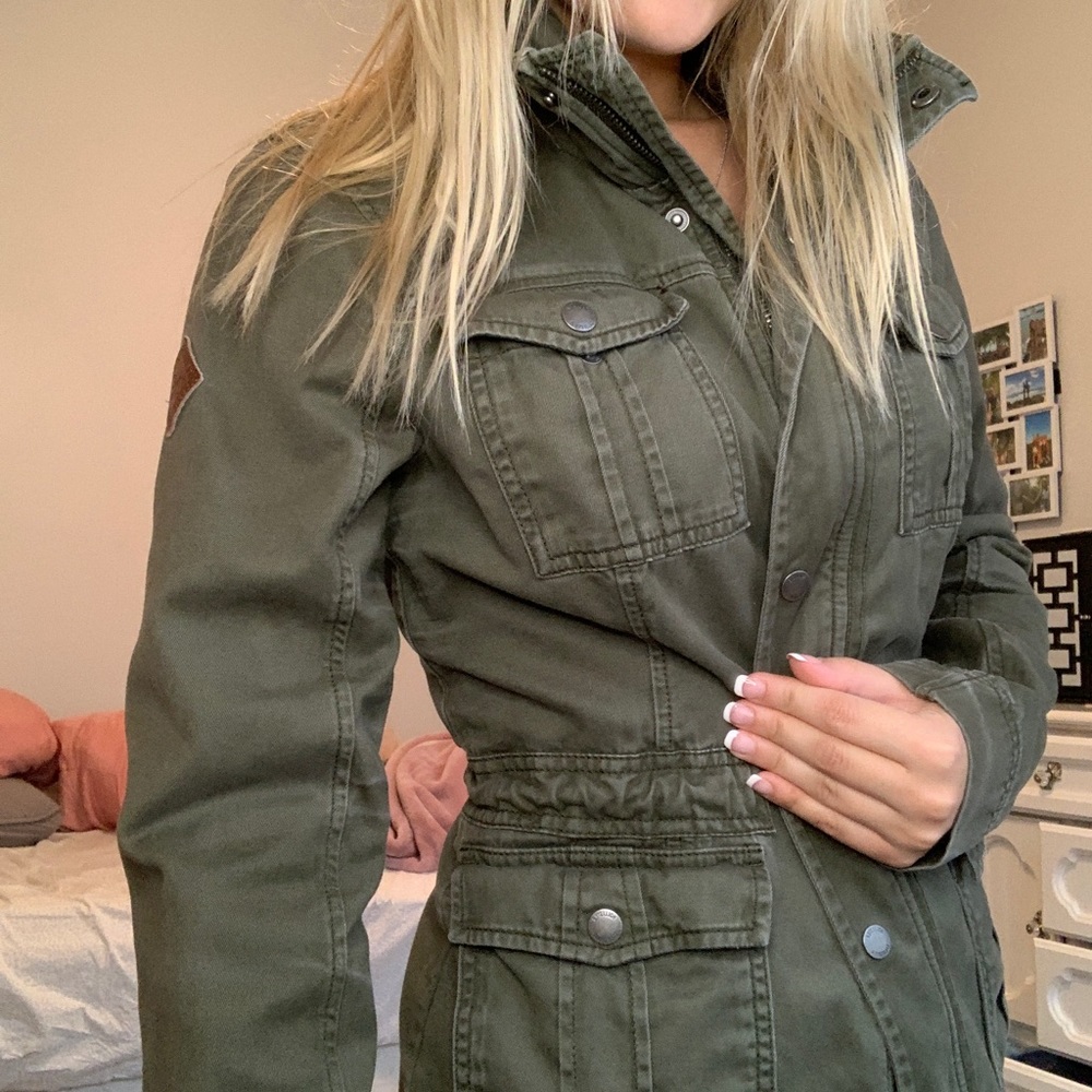 Hollister army green winter jacket
